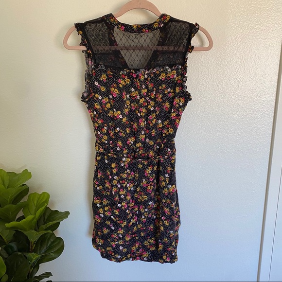 Black & White Polka Dot Floral Mesh Dress - Picture 8 of 10